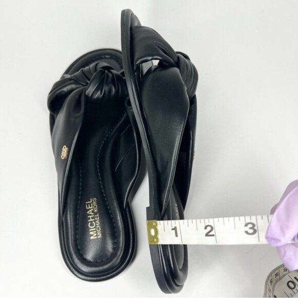 MICHAEL Michael Kors Elena Knotted Slide Sandals Black Size 6M - Picture 7 of 14